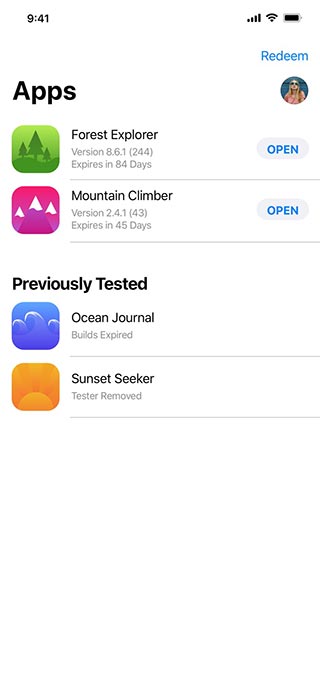 Test Flight app 