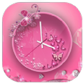 pink butterfly clock