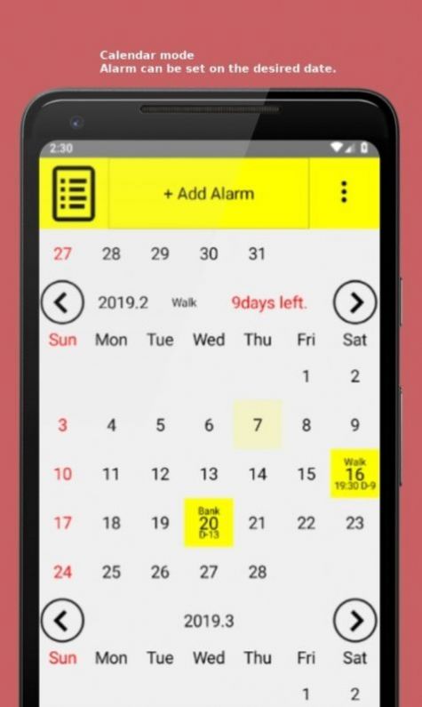 calendar alarm