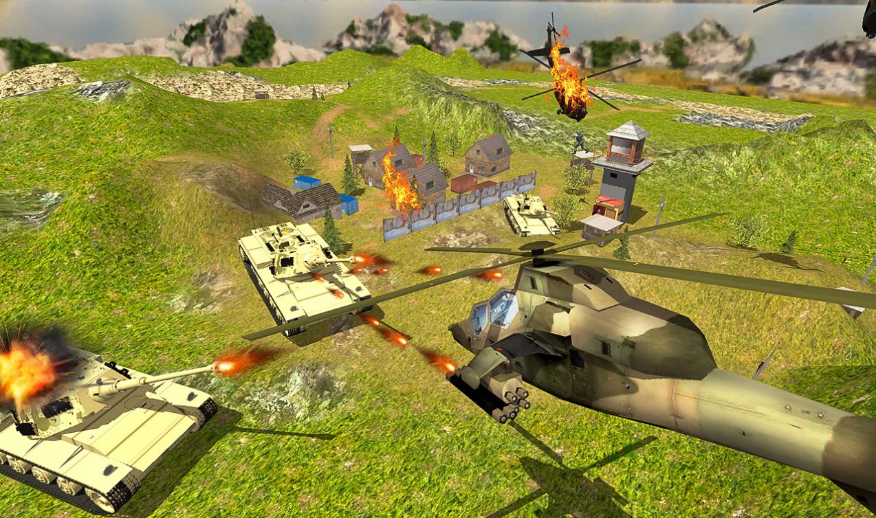 武装直升机战争模拟器游戏安卓版（helicopter shooting strike 3d） 1.10