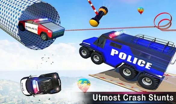 警车危险赛道驾驶游戏安卓版（police car stunts car games） v5.1